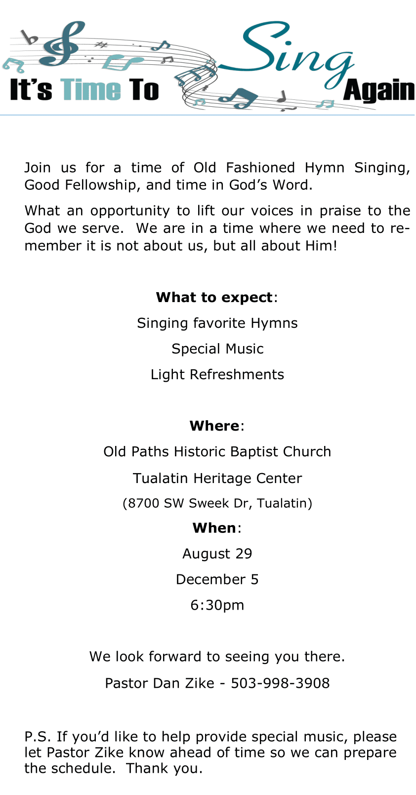 Time to Sing - August-1